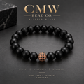 Rose | Matte Black Onyx Bracelet | Gold CZ Beaded Bracelet