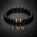 ONYX ROYALE | Matte Black Onyx, 14K Gold & Black Cubic Zirconia Bracelet