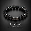 THE SENTINEL | Hematite & Black Cubic Zirconia (CZ) Beaded Bracelet