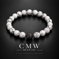 THE SOVEREIGN | White Howlite & Black Cubic Zirconia Beaded Bracelet